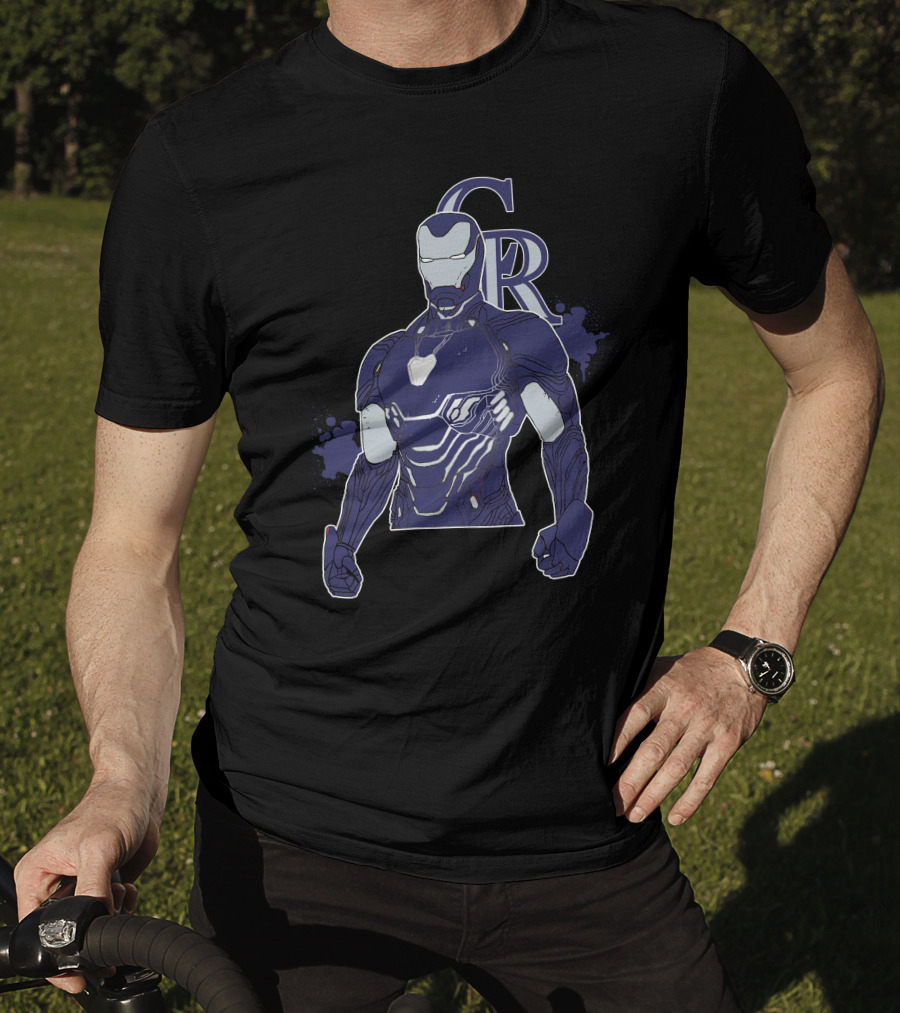 Iron Man Colorado Rockies Crossover Fan Collaboration T-Shirt