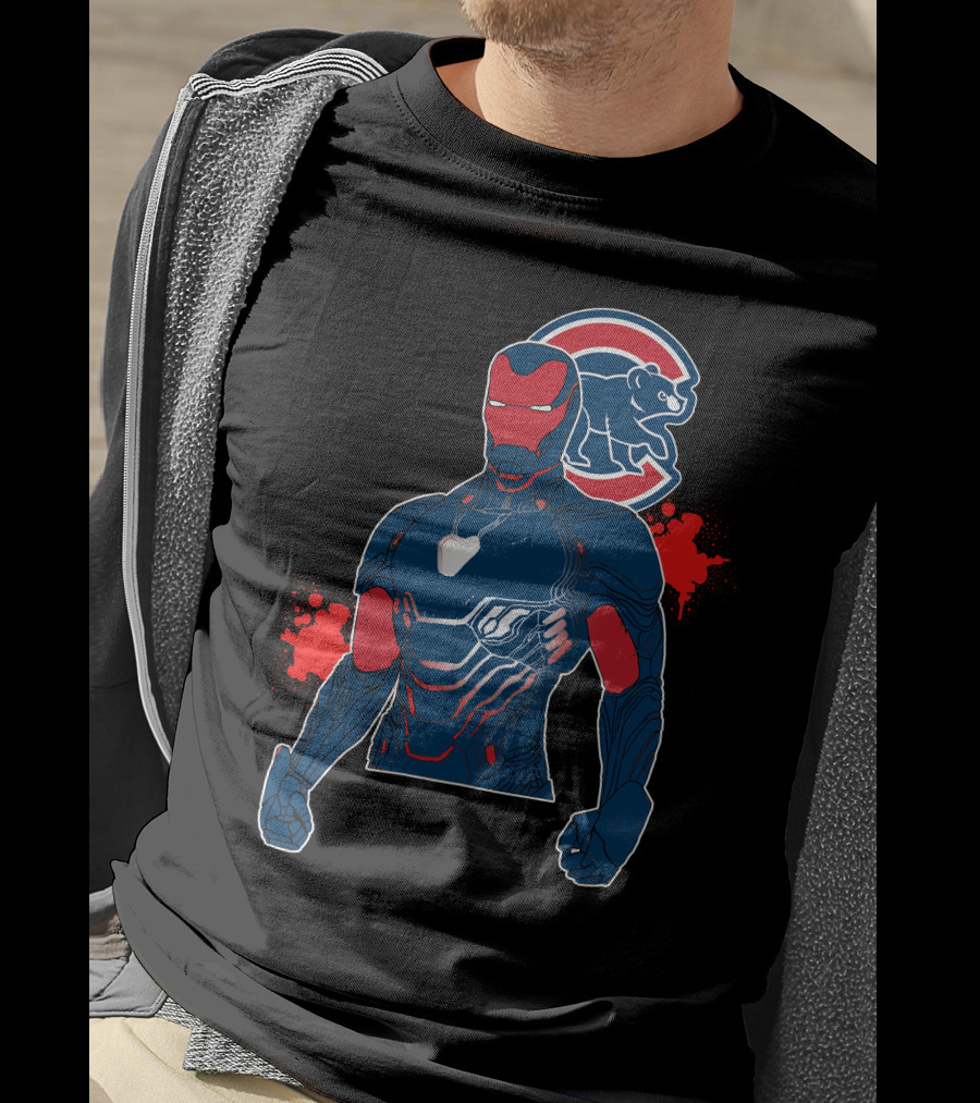 Iron Man Meets Chicago Cubs Crossover T-Shirt