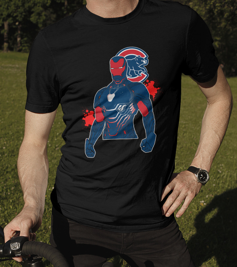 Iron Man Meets Chicago Cubs Crossover T-Shirt