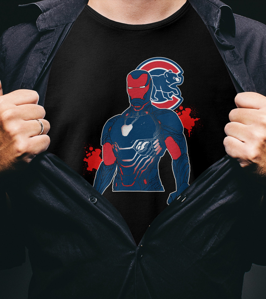 Iron Man Meets Chicago Cubs Crossover T-Shirt