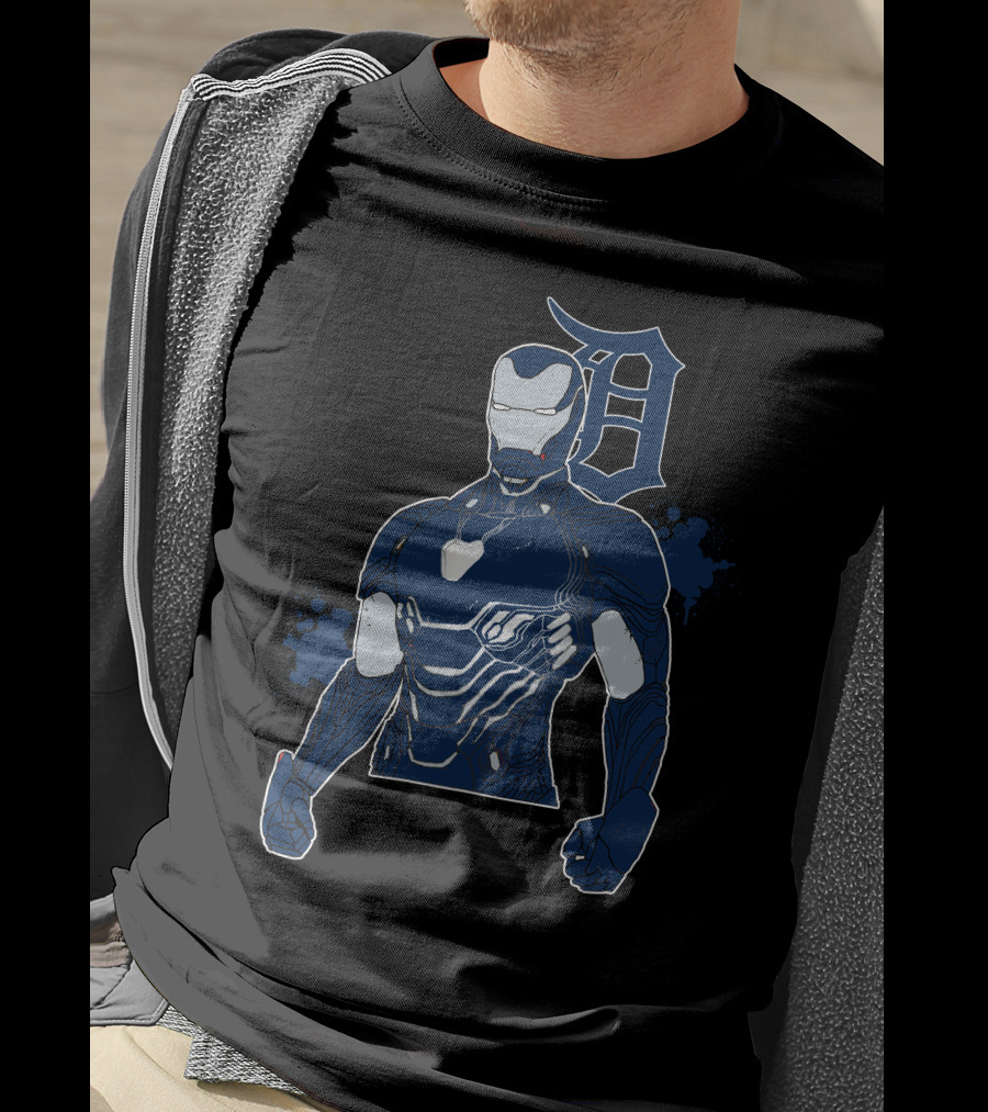 Iron Man Detroit Tigers Crossover With Iconic D T-Shirt