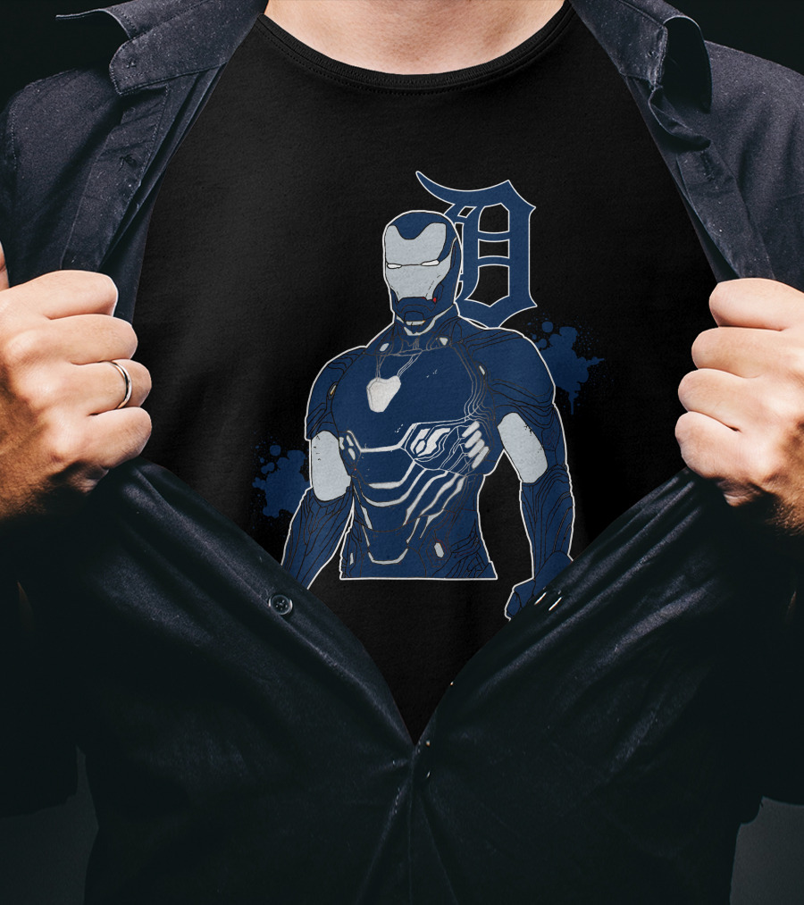 Iron Man Detroit Tigers Crossover With Iconic D T-Shirt