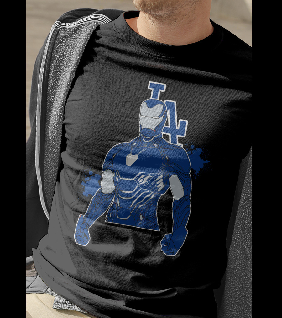 Iron Man La Dodgers Team Up Heroic Crossover T-Shirt