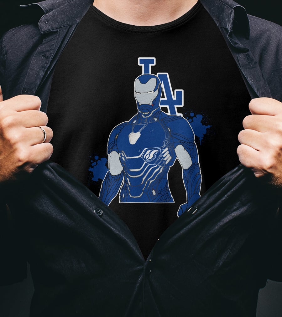 Iron Man La Dodgers Team Up Heroic Crossover T-Shirt