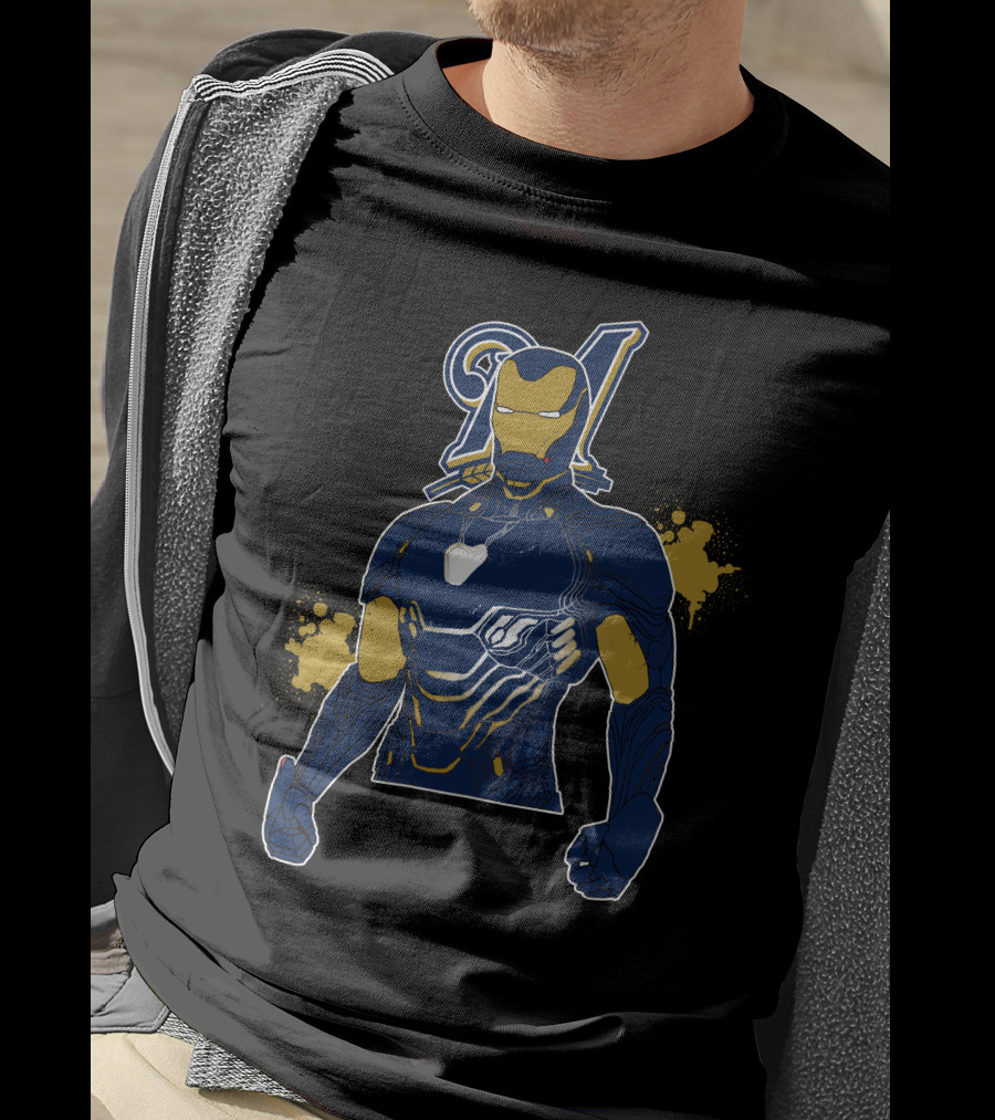 Iron Man Meets Milwaukee Brewers Iconic Team Fusion T-Shirt