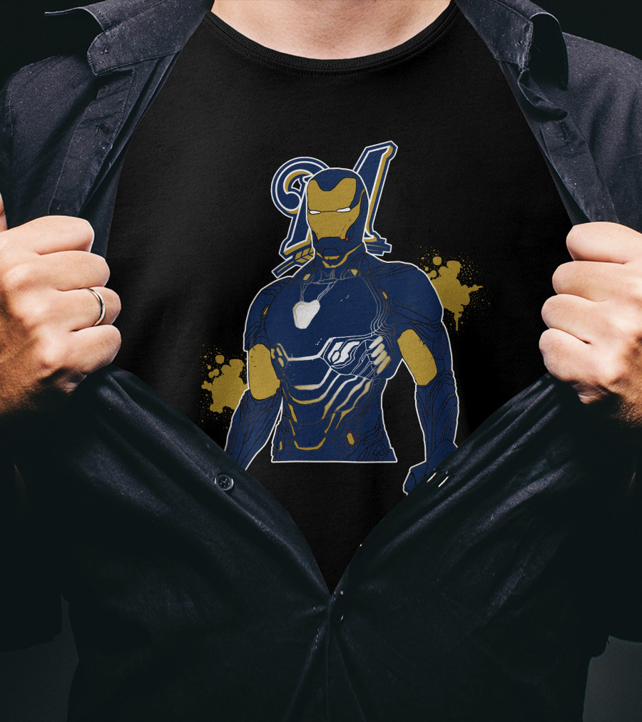 Iron Man Meets Milwaukee Brewers Iconic Team Fusion T-Shirt