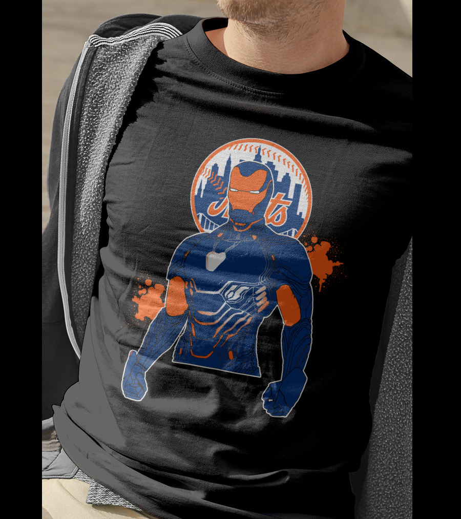 Iron Man New York Mets Crossover T-Shirt