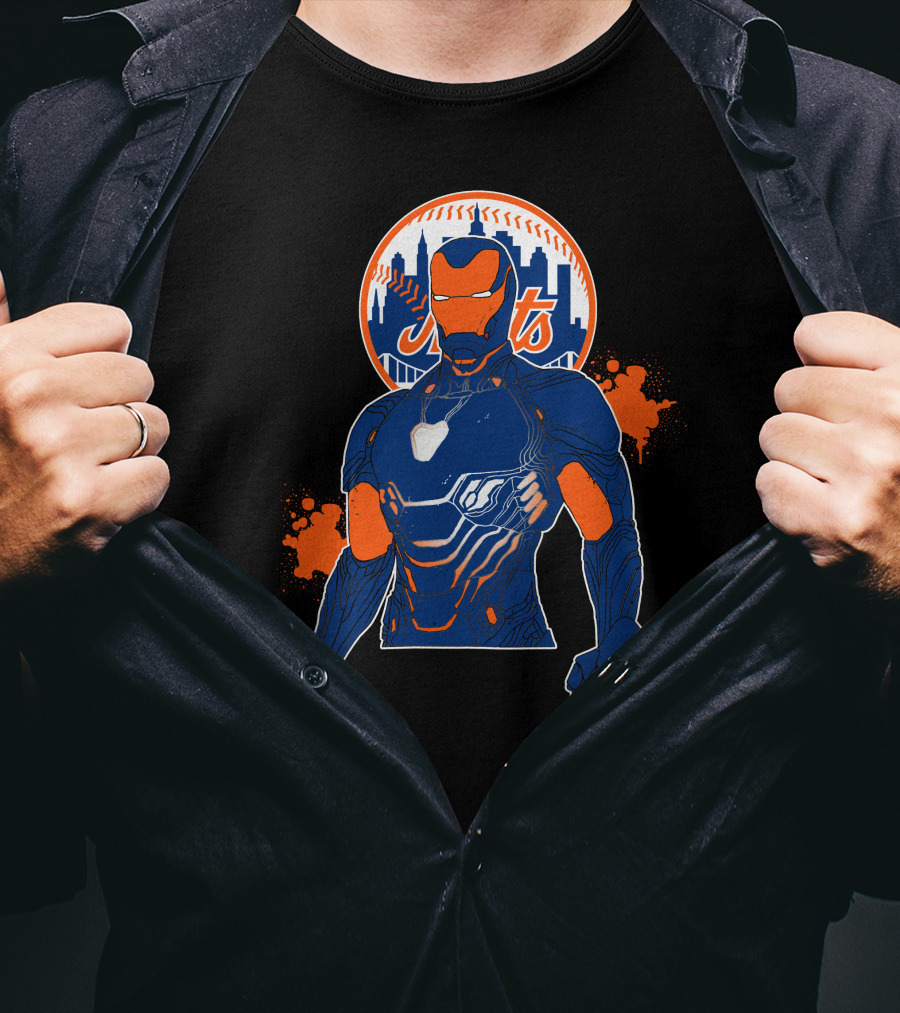 Iron Man New York Mets Crossover T-Shirt