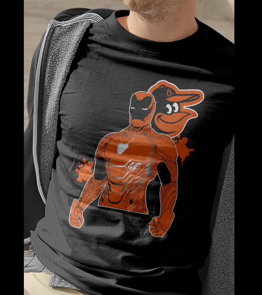 Iron Man And Baltimore Orioles Mashup T-Shirt