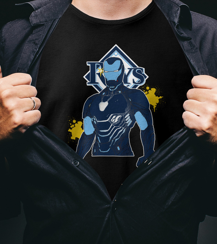 Iron Man Tampa Bay Rays Crossover Fan Merchandise T-Shirt
