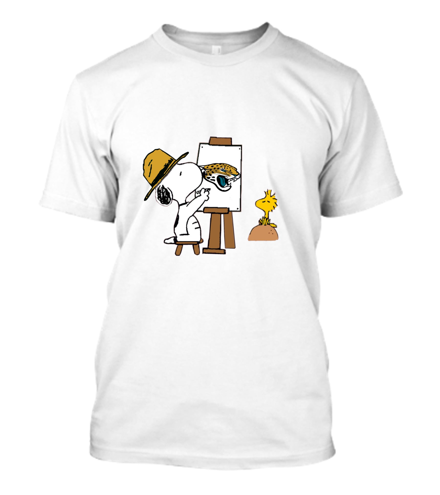 Jacksonville Jaguars Snoopy Woodstock Painting T-Shirt