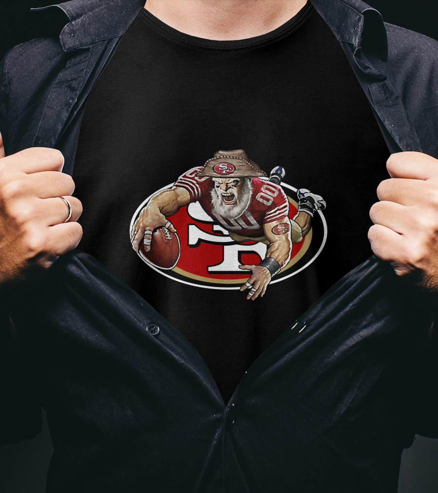 San Francisco 49ers Wild Cowboy Mascot Rugby Football T-Shirt