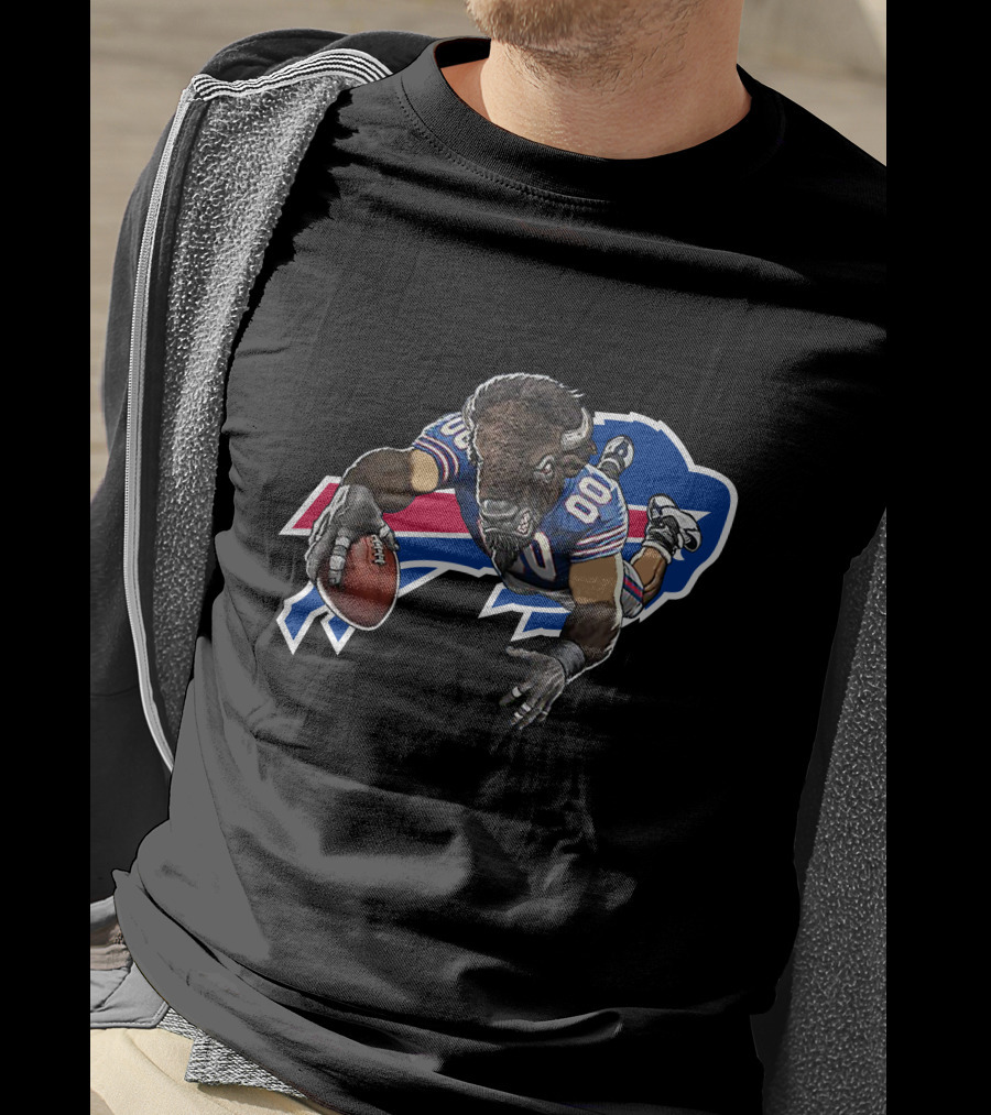 Buffalo Bills Bison Mascot Diving For Touchdown T-Shirt