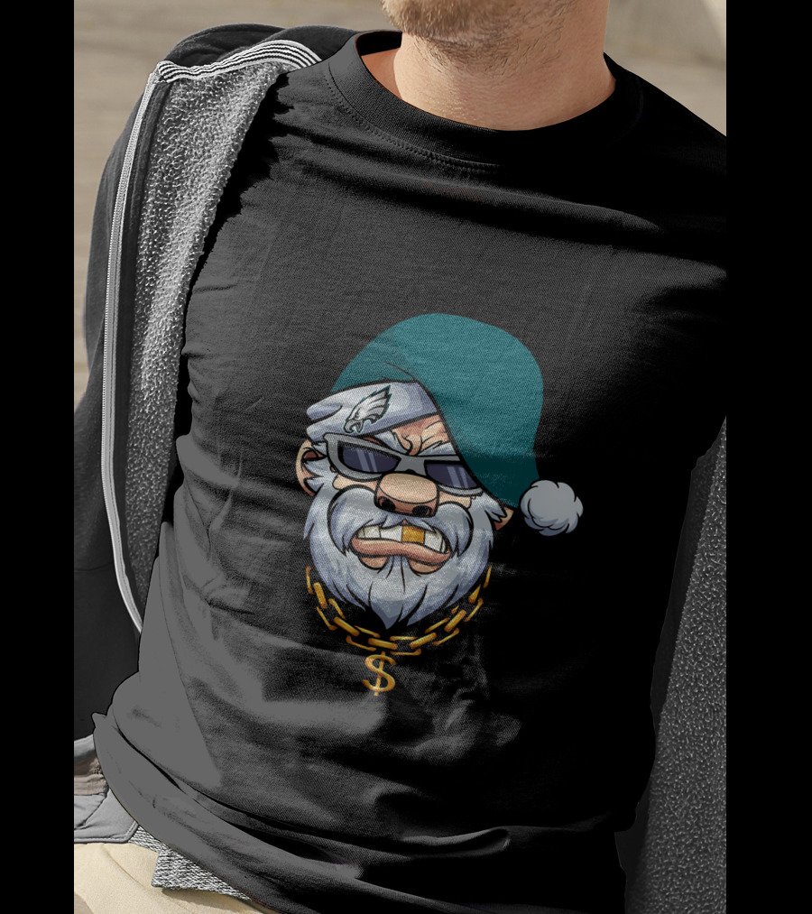 Eagles Gangster Santa Christmas Swag T-Shirt