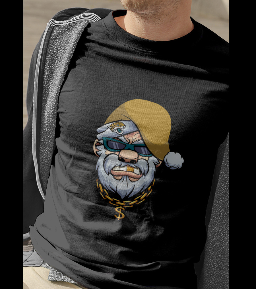 Jaguars Gangster Santa Dollar Sign Chain T-Shirt