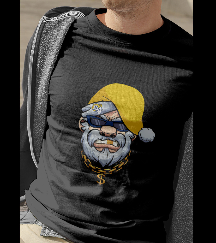 Rams Santa Dollar Chain Gangster Style T-Shirt