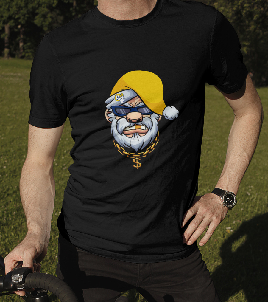 Rams Santa Dollar Chain Gangster Style T-Shirt