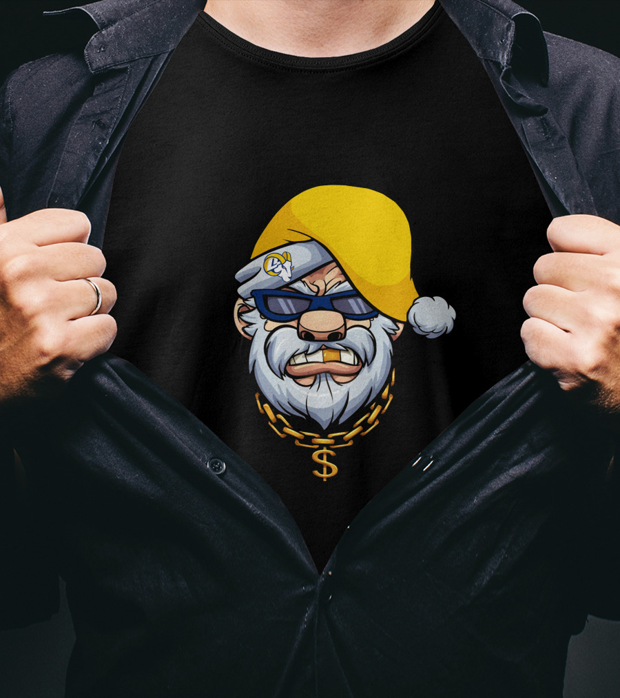 Rams Santa Dollar Chain Gangster Style T-Shirt