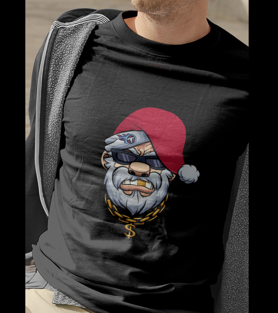Titans Gangster Santa With Chain And Shades T-Shirt
