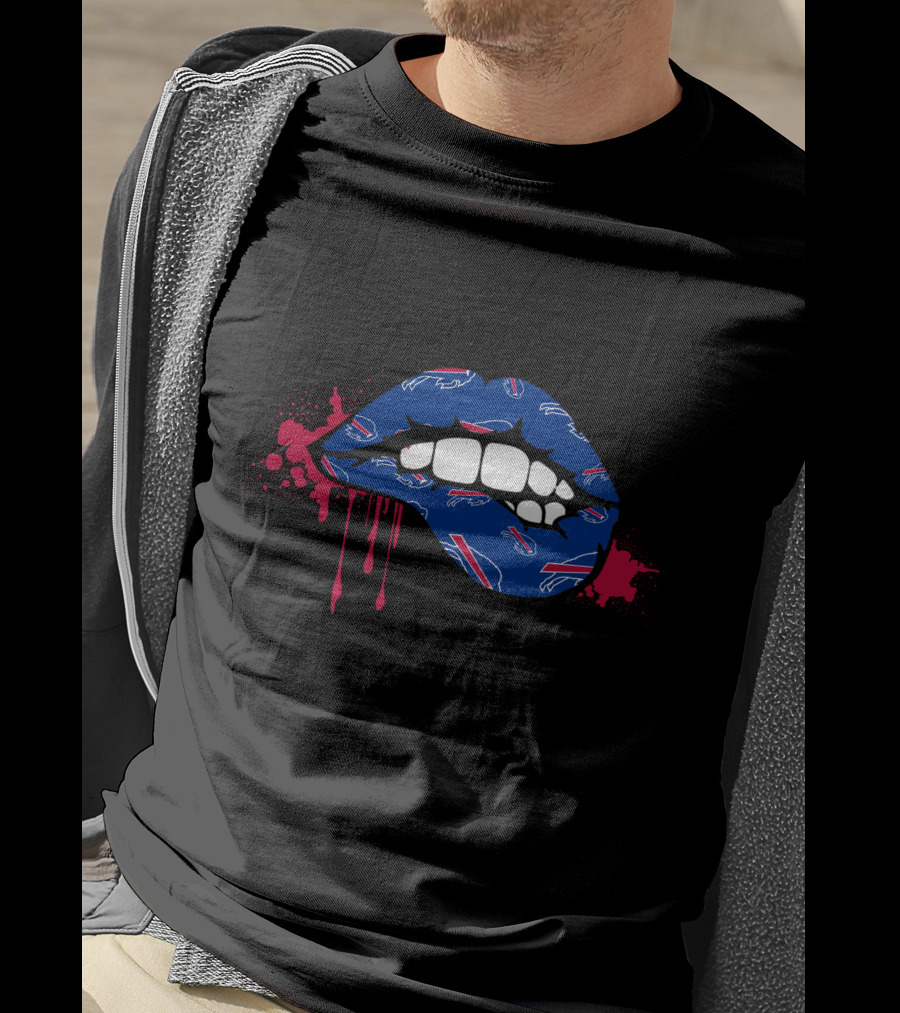 Buffalo Bills Nfl Dripping Lips Splash T-Shirt