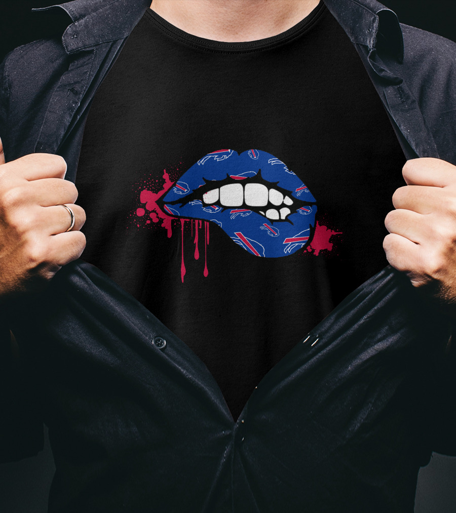 Buffalo Bills Nfl Dripping Lips Splash T-Shirt