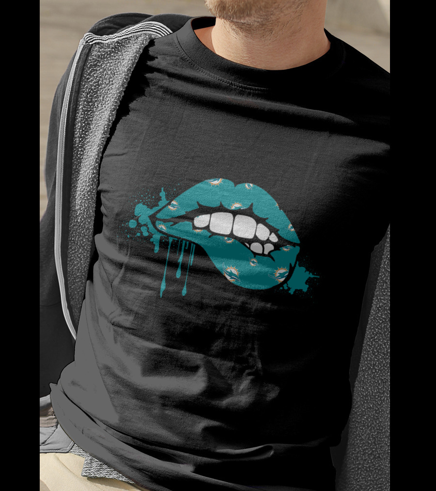 Dripping Lips Miami Dolphins T-Shirt