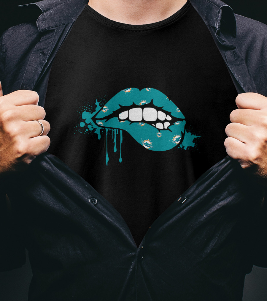 Dripping Lips Miami Dolphins T-Shirt