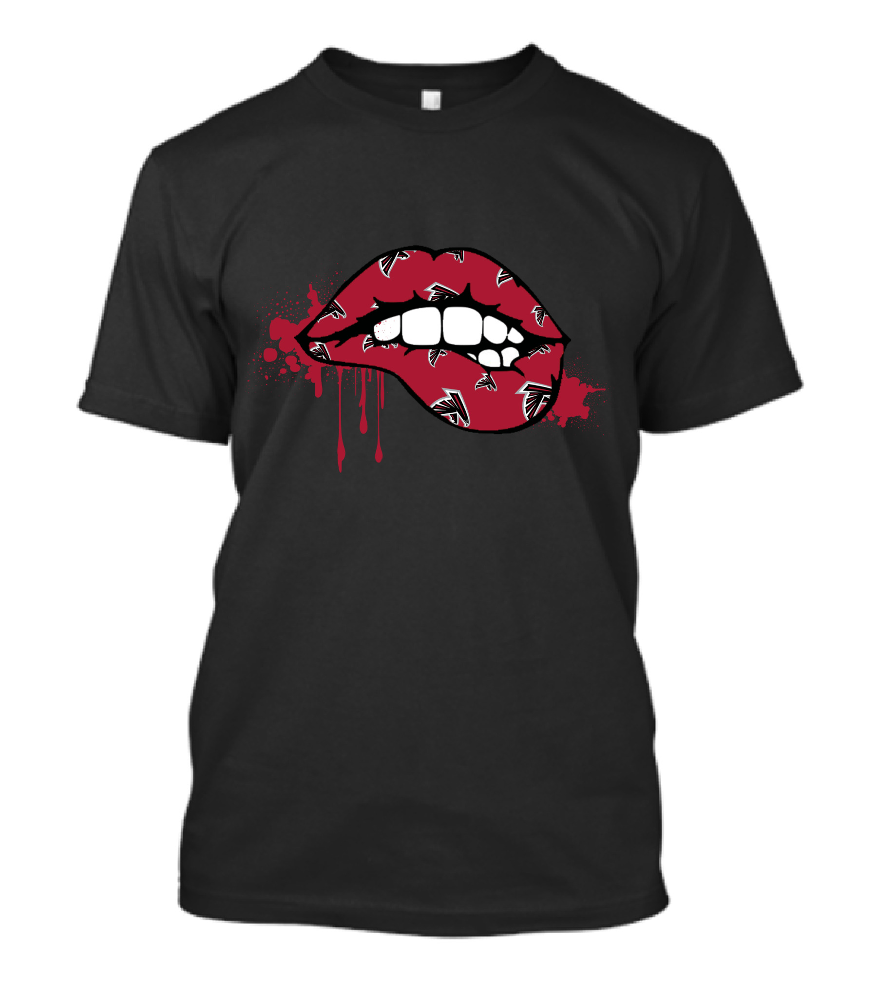 Dripping Lips With Falcons Iconic Red Bite T-Shirt