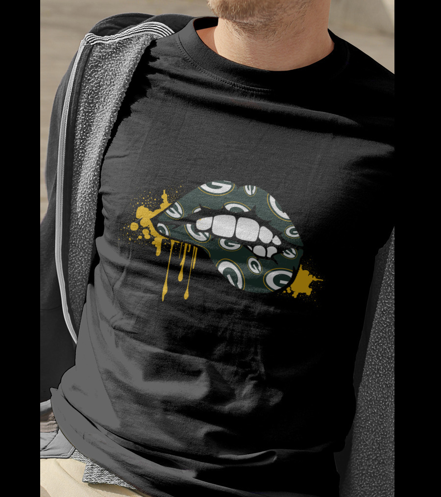 Dripping Lips Green Bay Packers T-Shirt