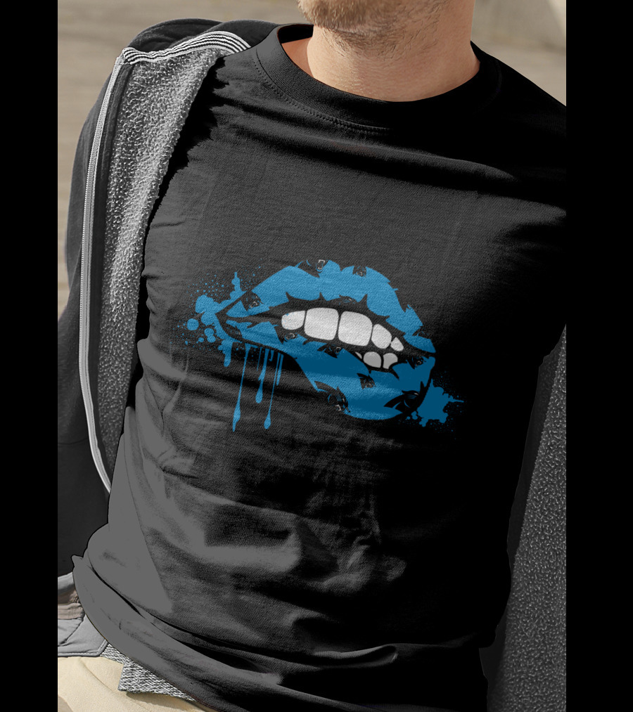 Dripping Lips Carolina Panthers Mouth T-Shirt