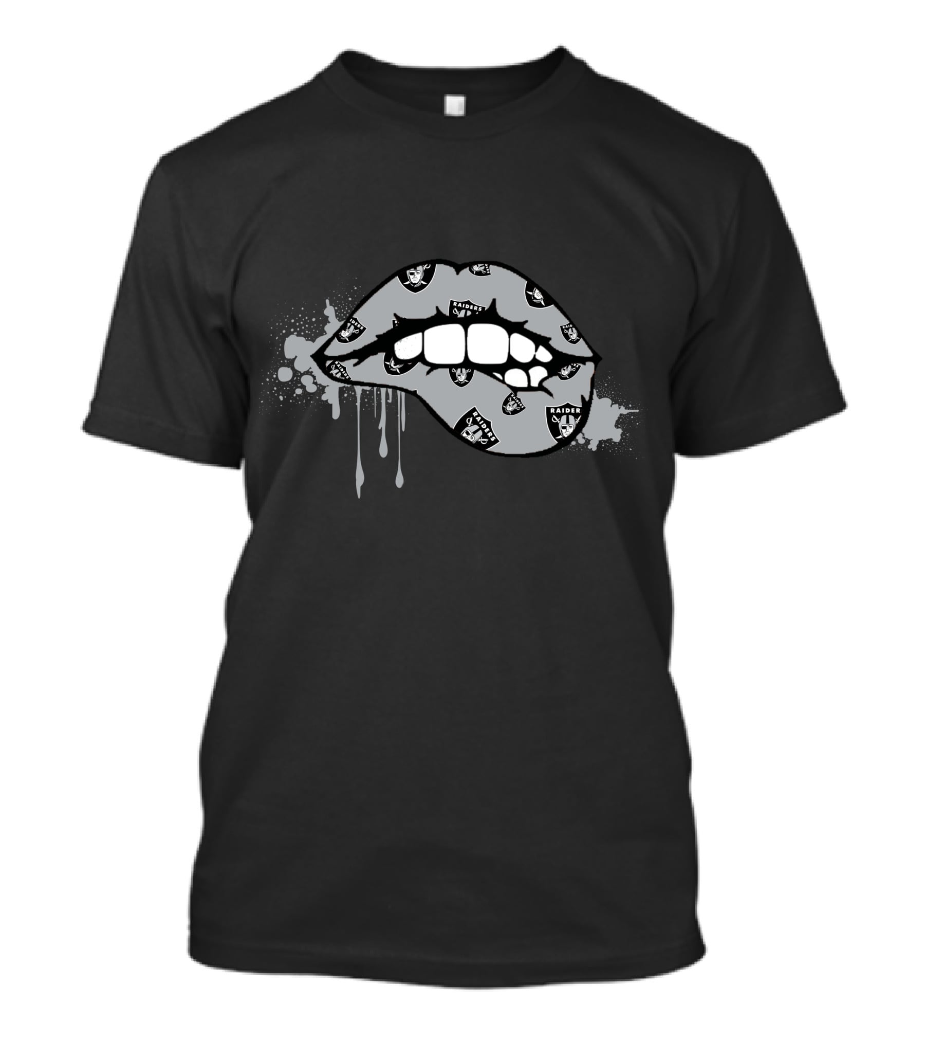 Dripping Lips Raiders Nfl Team T-Shirt