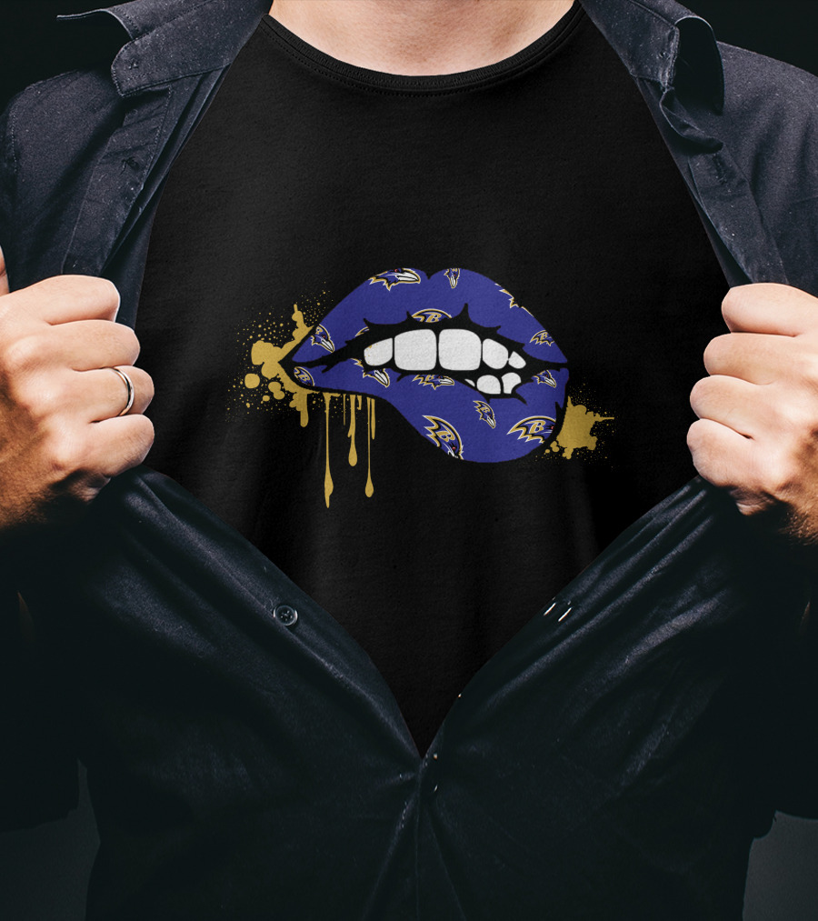 Ravens Dripping Lips Logo T-Shirt