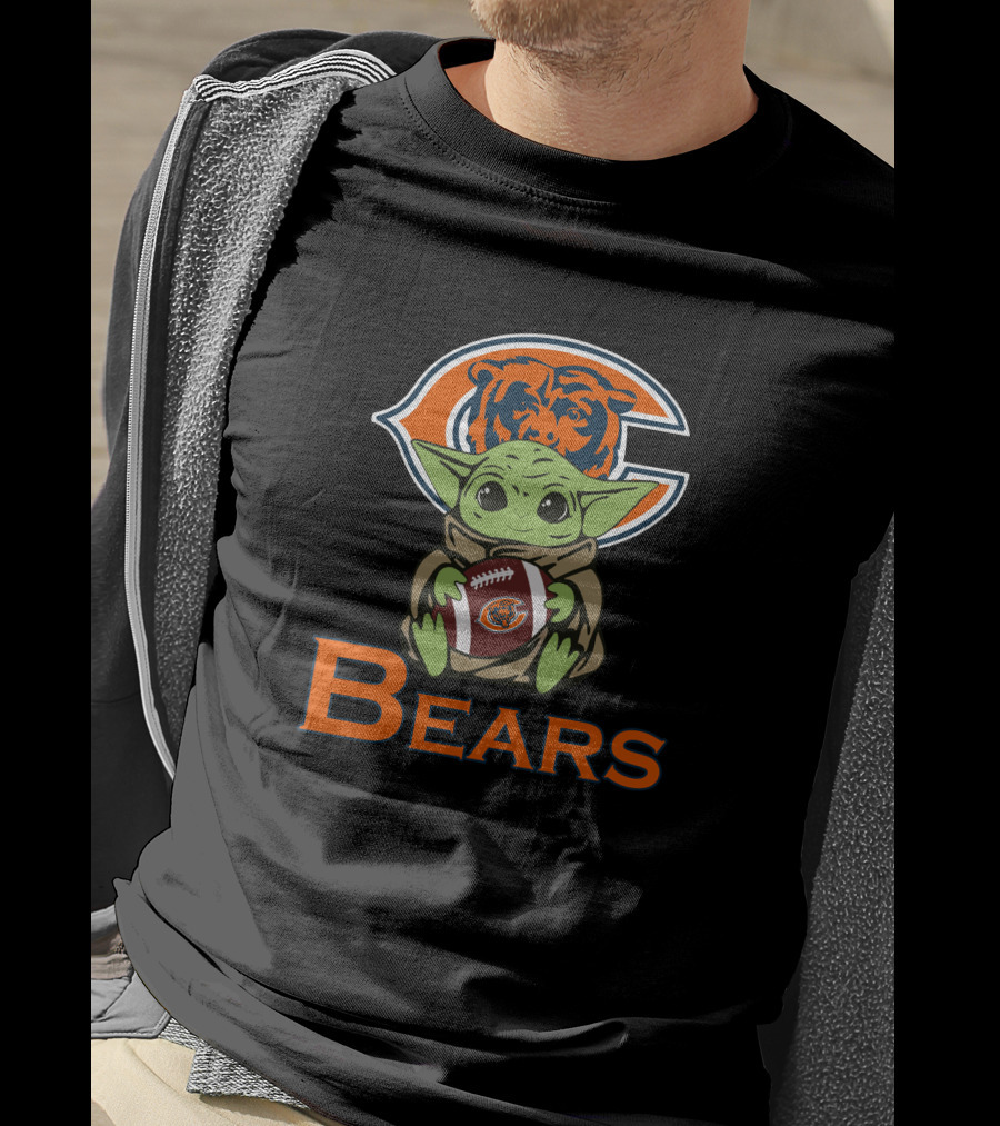 Bears Baby Yoda Chicago Star Wars Football T-Shirt