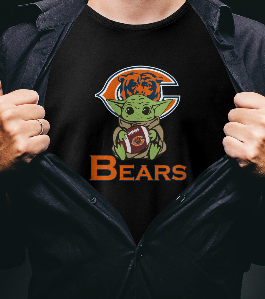 Bears Baby Yoda Chicago Star Wars Football T-Shirt
