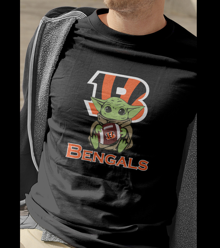 Bengals Baby Yoda Star Wars Football Fan T-Shirt