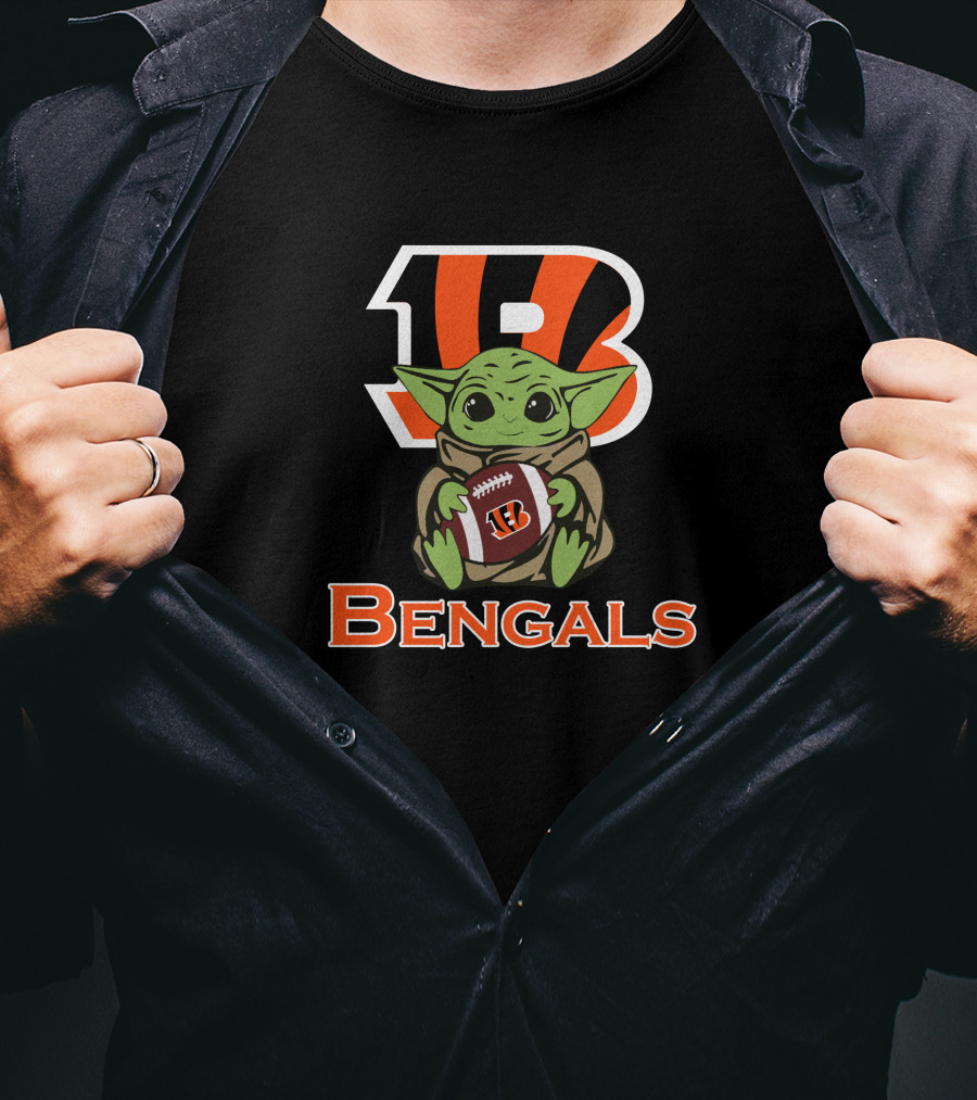 Bengals Baby Yoda Star Wars Football Fan T-Shirt