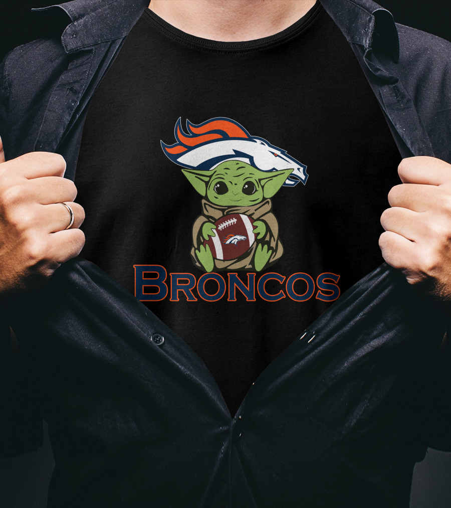 Broncos Baby Yoda Star Wars Football Team T-Shirt