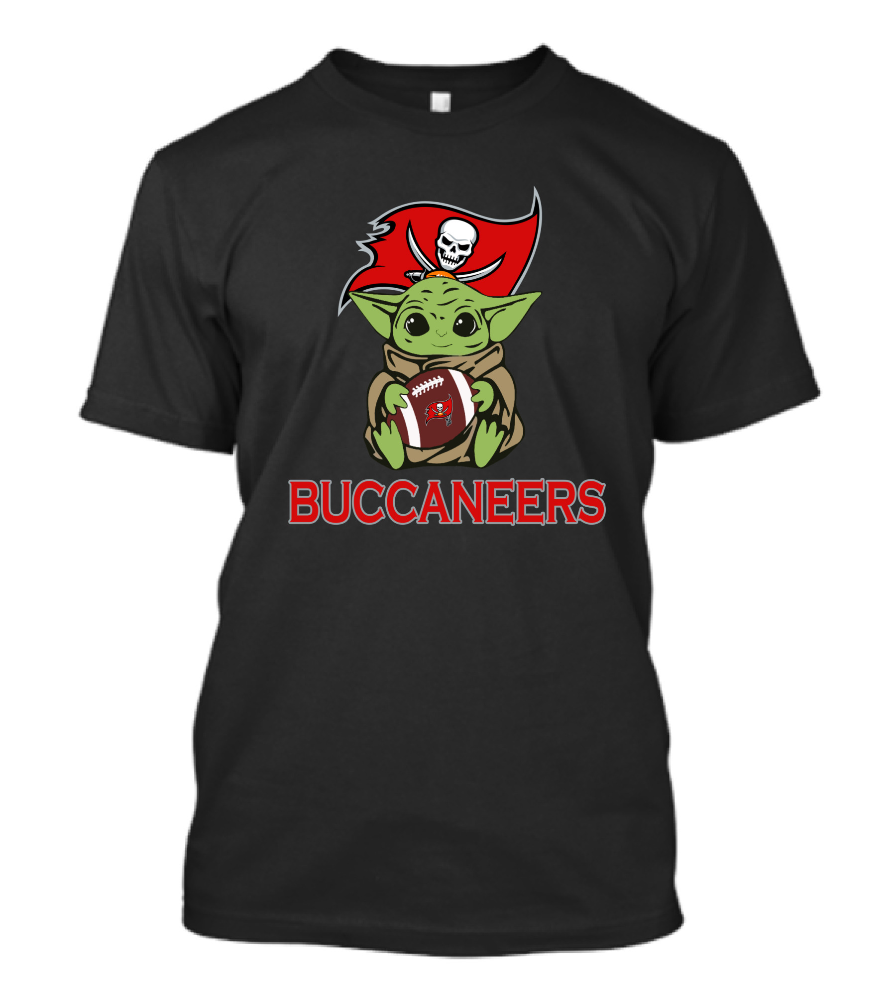 Buccaneers Baby Yoda Holding Football Star Wars T-Shirt