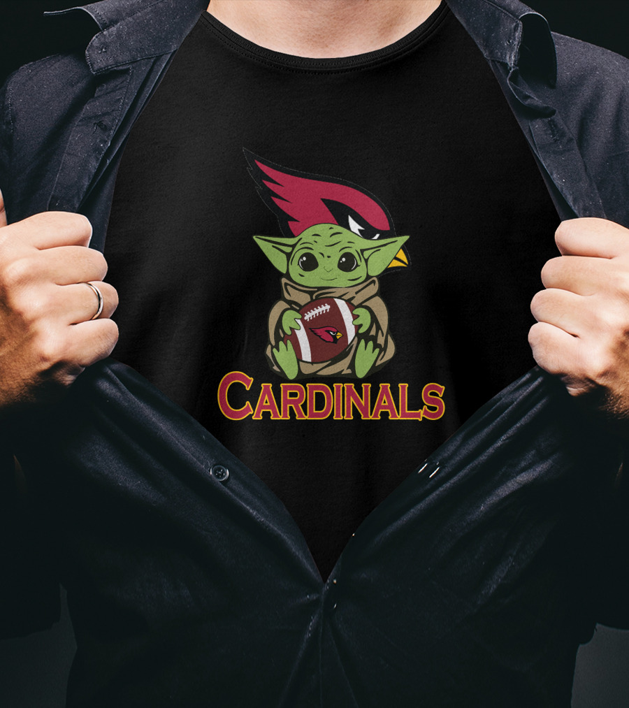 Cardinals Baby Yoda Star Wars Football Fan T-Shirt