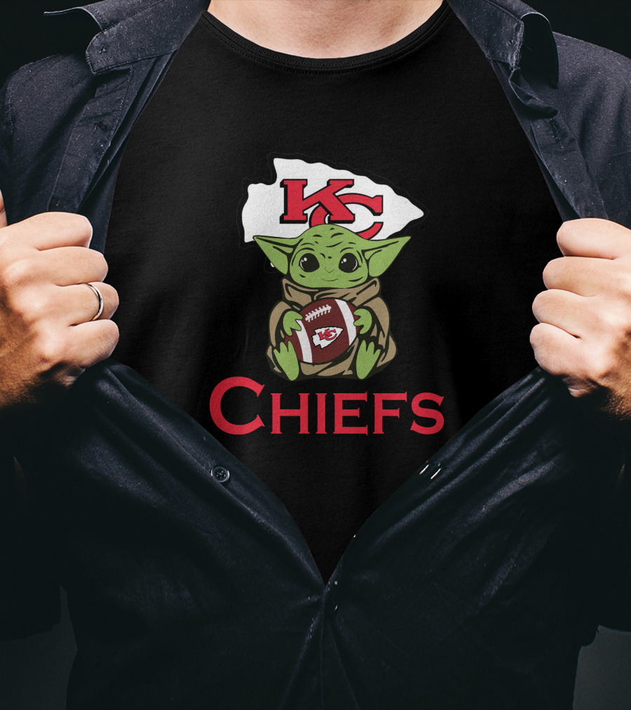 Chiefs Baby Yoda Star Wars Kansas City Football T-Shirt