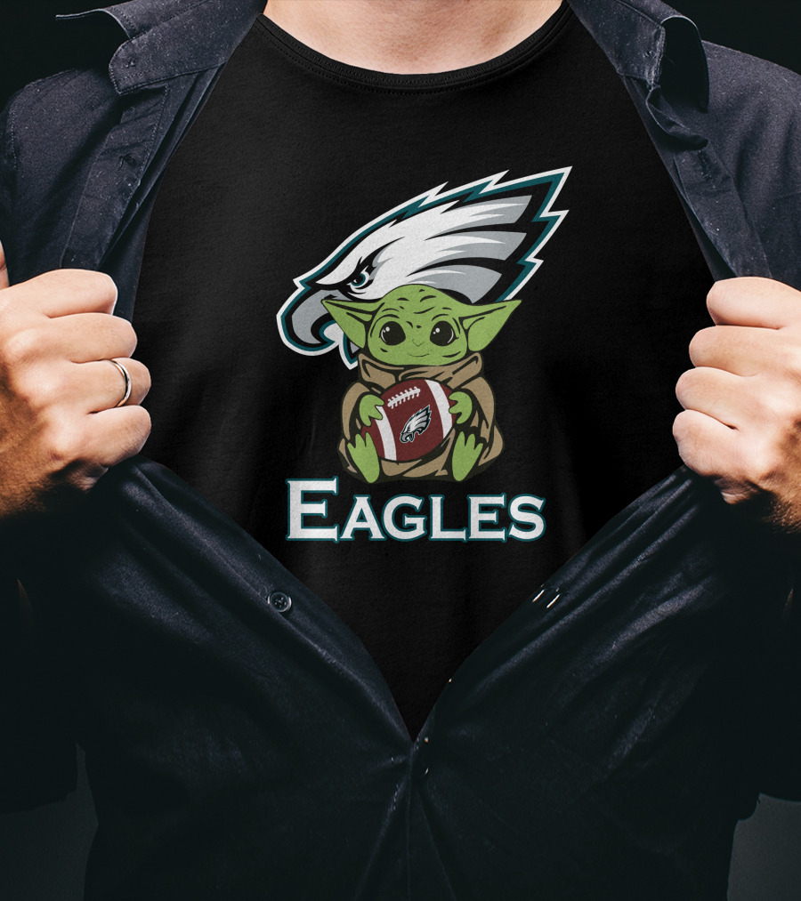 Eagles Baby Yoda Star Wars Football Fan T-Shirt