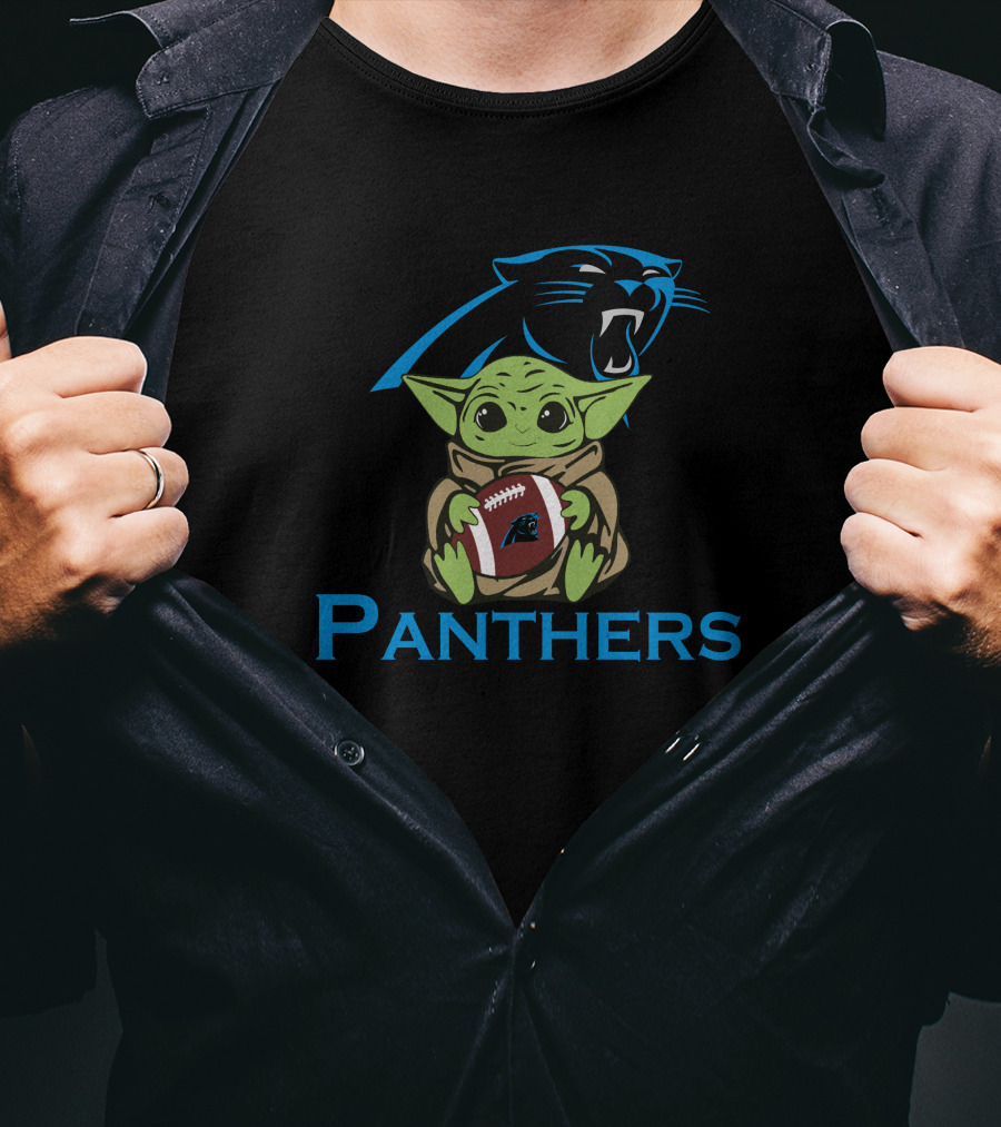 Panthers Baby Yoda Football Star Wars T-Shirt