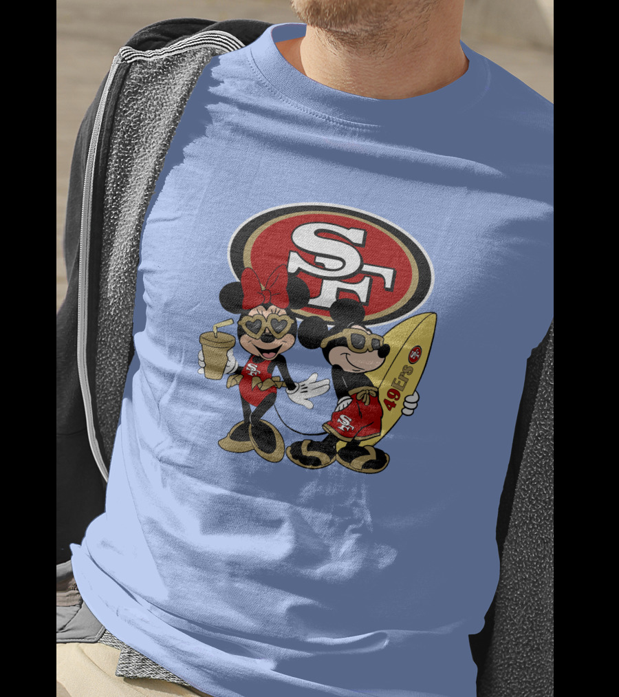 49ers Mickey Minnie Surfing Vacation Sf T-Shirt
