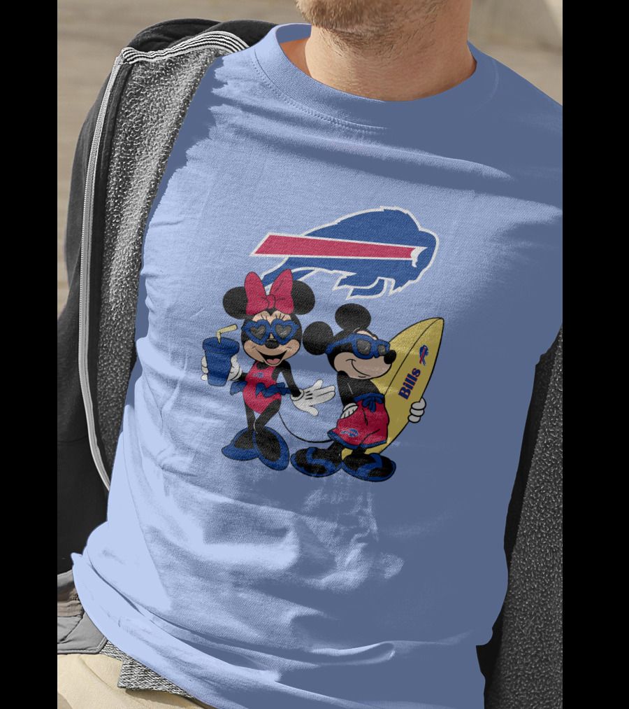 Bills Mickey Minnie Happy Vacation Disney Surf Fun T-Shirt