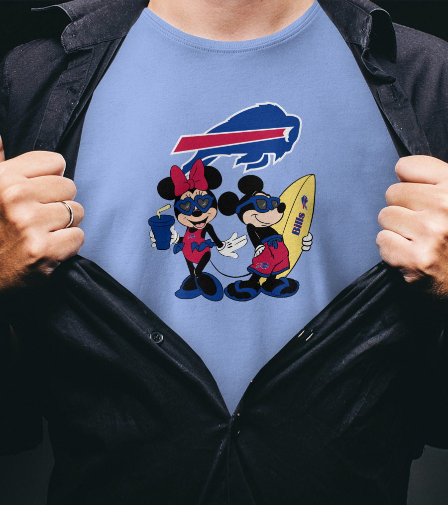 Bills Mickey Minnie Happy Vacation Disney Surf Fun T-Shirt