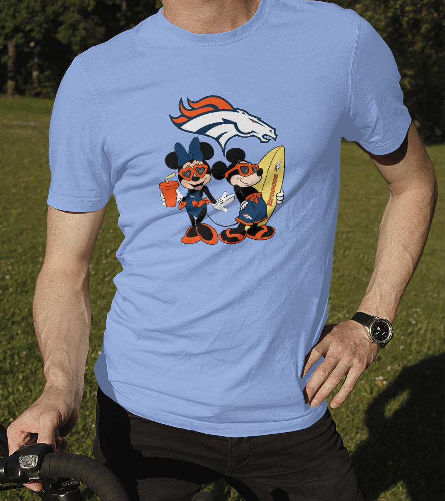 Broncos Mickey Minnie Vacation Surfing Adventure T-Shirt