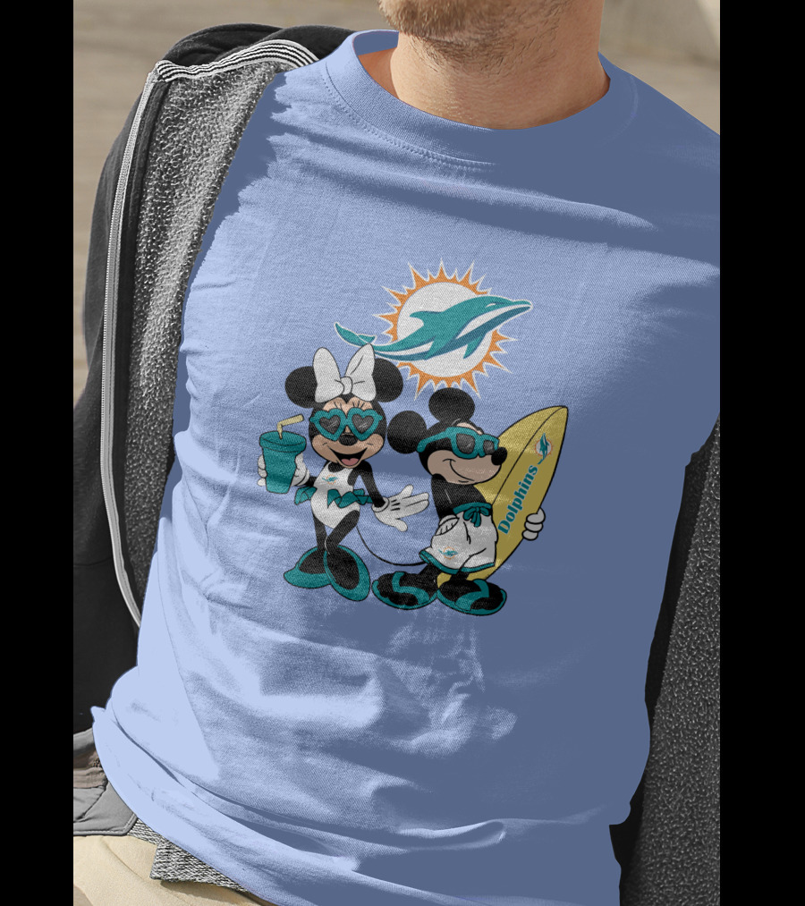 Dolphins Mickey Minnie Vacation Miami Surfing Fun T-Shirt
