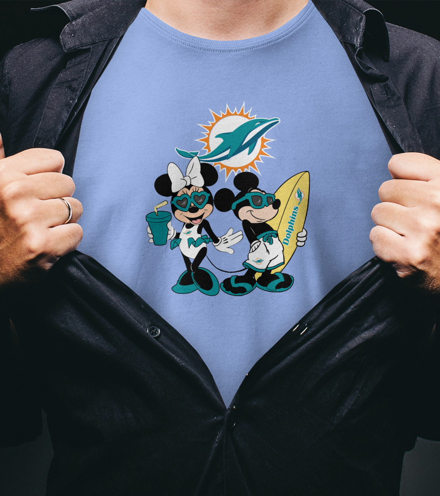 Dolphins Mickey Minnie Vacation Miami Surfing Fun T-Shirt