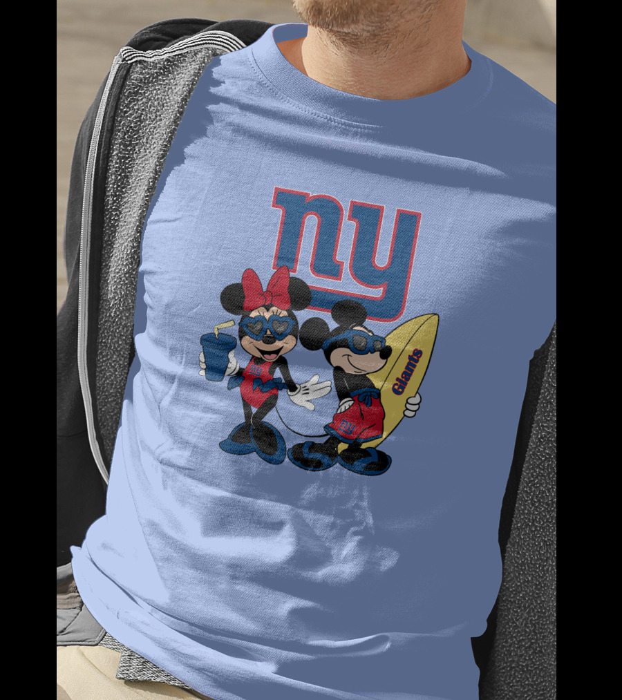 Ny Giants Vacation Mickey Minnie T-Shirt