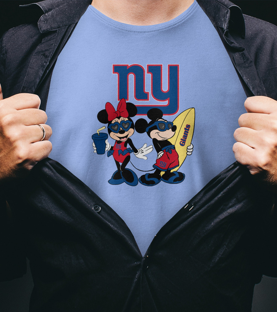 Ny Giants Vacation Mickey Minnie T-Shirt
